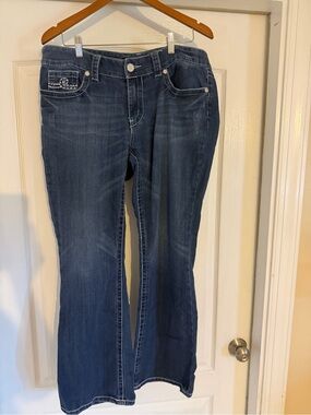 Seven7 Dark Blue Flared Women's Jeans